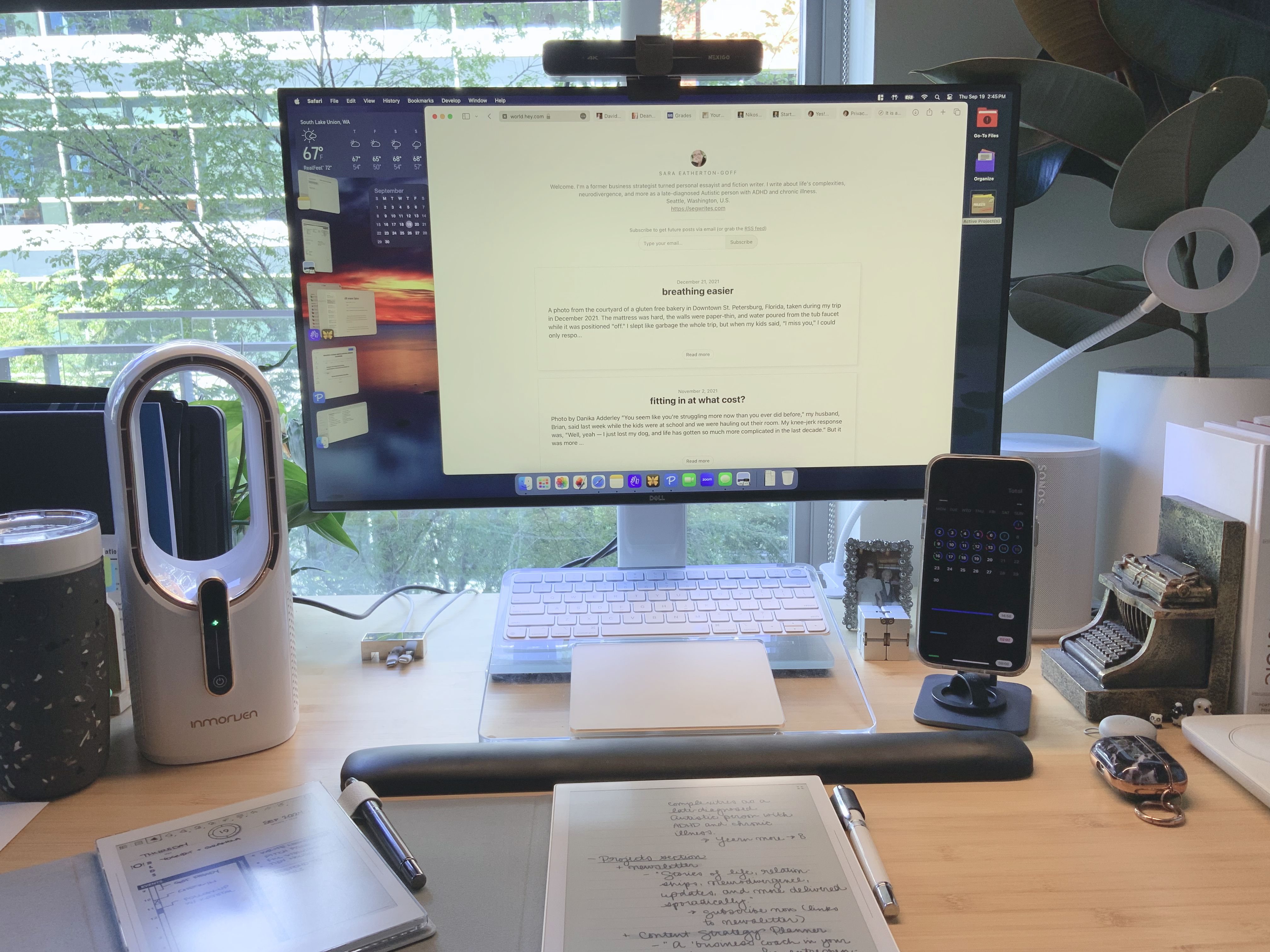 [ The newsletter and desk of Sara Eatherton-Goff \